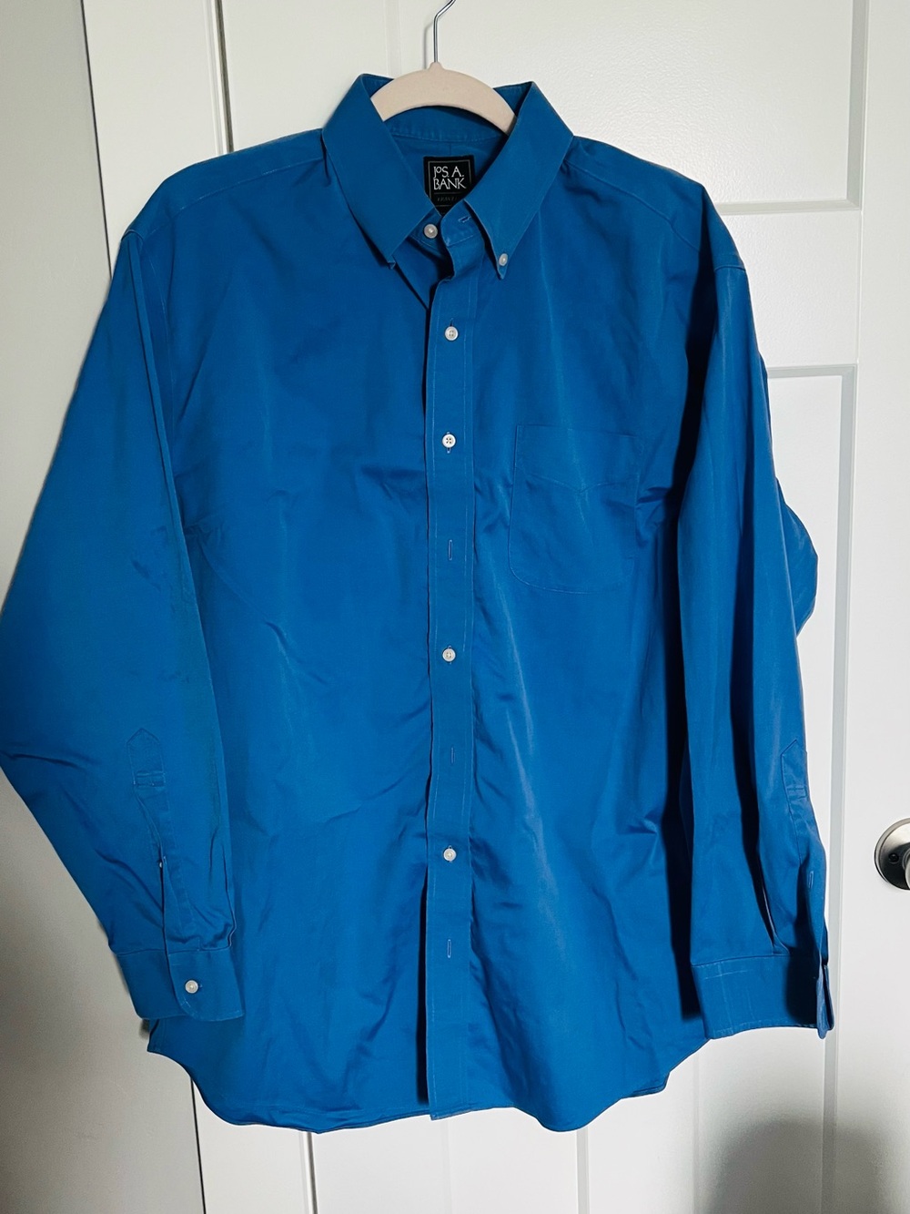 Jos. A. Bank Men's Teal-Blue Button-Down Dress Shirt